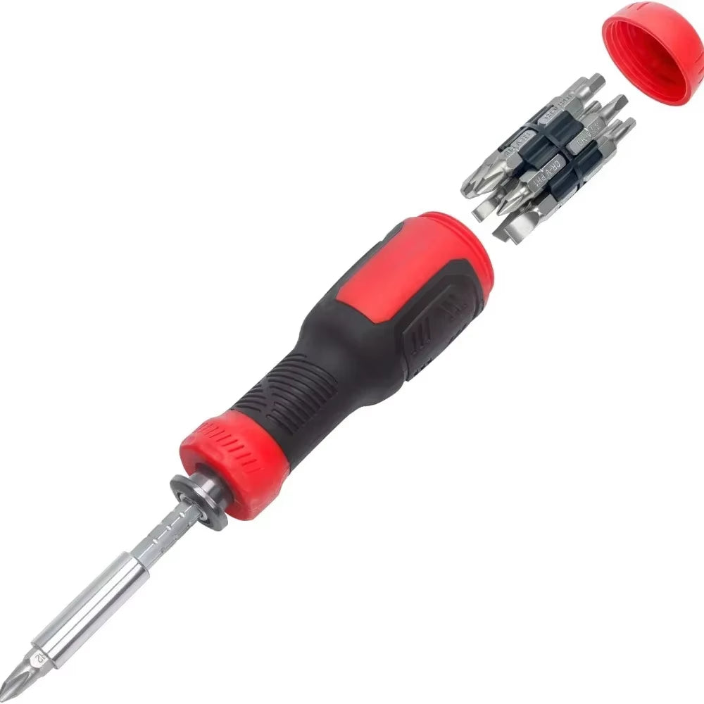13 in 1 Screwdriver Set Multifunctional Tool with Torx Safety, Flat Head, Cross, Hexagonal, Square Head, and 1/4 Nut Screwdriver