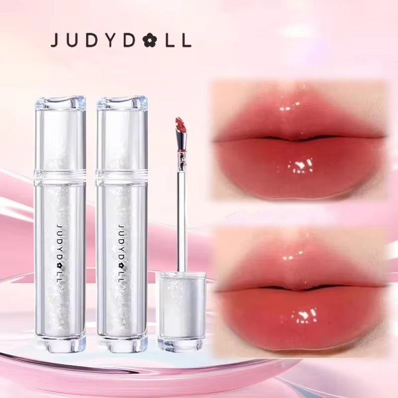 Judydoll Lip Glaze Mirror Shine Watery Lipstick Non-Stick Cup Long Lasting Moisturising Lip Tint Waterproof Makeup Cosmetics