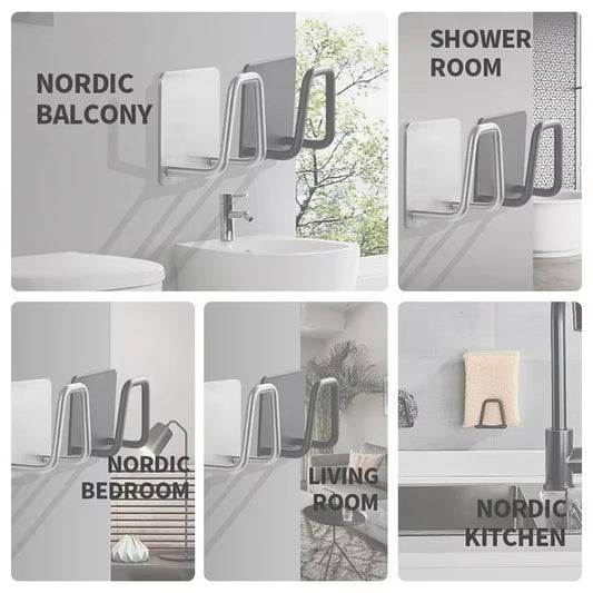 1/2/3/5/6pcs Sponge holder Sink Sponges Drain Drying Rack Self Adhesive Wall Hooks Wire Ball Kitchen Organizer bathroom Storage