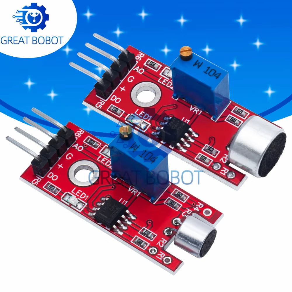 BS Microphone Voice Sound Sensor Detection Module for Arduino, AVR & PIC - Analog and Digital Output - KY-038 & KY-037